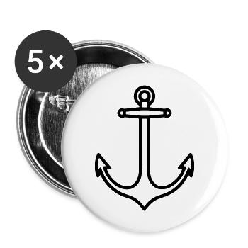 Anker - Buttons groß 56 mm (5er Pack) - Weiß - Vorne
