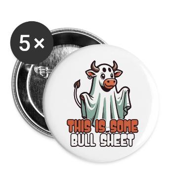 This is real funny cow spirit - Buttons large 2.2''/56 mm (5-pack) - white - Front