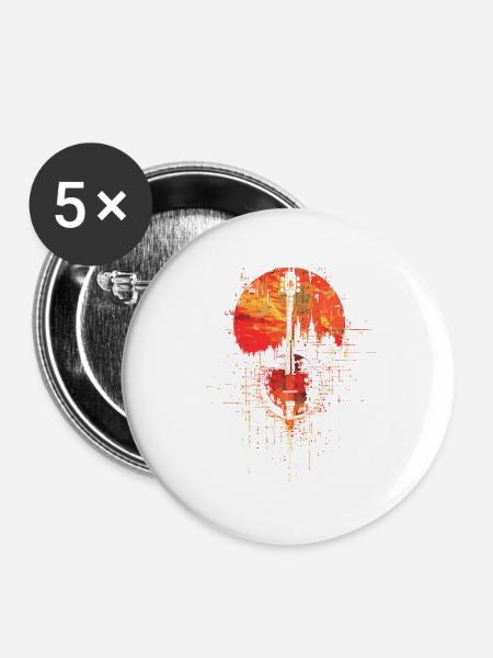 Banjo Retrowave - Buttons groß 56 mm (5er Pack) - Weiß