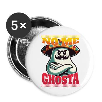 Mexican Ghost No Me Ghosta - Buttons large 2.2''/56 mm (5-pack) - white - Front