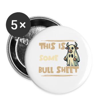 Vache Costume Humour Déguisement Halloween - Lot de 5 grands badges (56 mm) - blanc - Devant