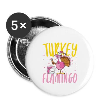 I don t see any turkey i m flamingo - Buttons groß 56 mm (5er Pack) - Weiß - Vorne
