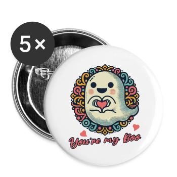 luxureTu es mon boo fantôme amour - Lot de 5 grands badges (56 mm) - blanc - Devant