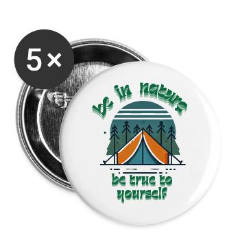 be in nature be trou to yourself - Buttons large 2.2''/56 mm (5-pack) - white - Front