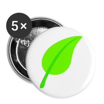 Green Beautiful Leaf Eco Spring Summer Nature - Buttons large 2.2''/56 mm (5-pack) - white - Front