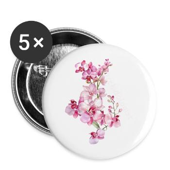 Orchidologist - Buttons large 2.2''/56 mm (5-pack) - white - Front