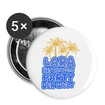 Cadeau pour Lara - Lot de 5 grands badges (56 mm) - blanc - Devant