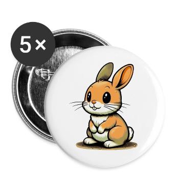 Rabbit - Buttons large 2.2''/56 mm (5-pack) - white - Front