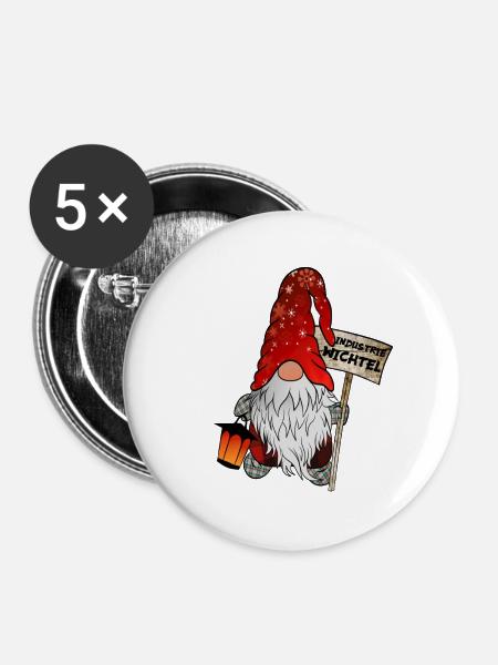 Industrie Wichtel - Buttons groß 56 mm (5er Pack) - Weiß