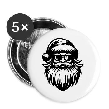 Weihnachtsmann im Chill-Modus - Buttons groß 56 mm (5er Pack) - Weiß - Vorne