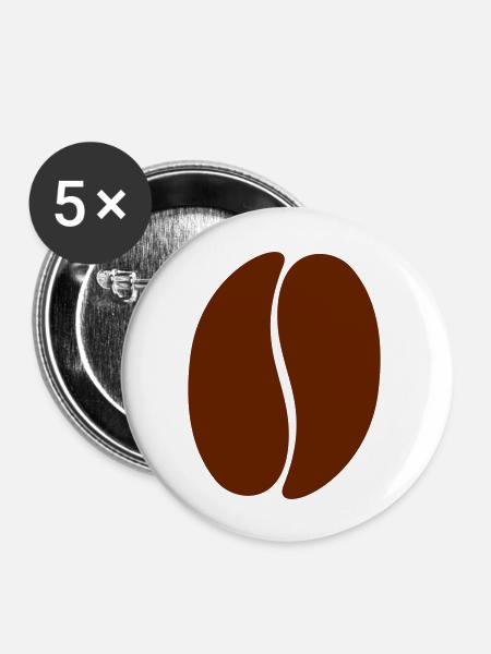 Kaffee - Buttons groß 56 mm (5er Pack) - Weiß