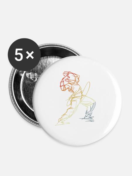 Breakdancer Skizze - Buttons groß 56 mm (5er Pack) - Weiß