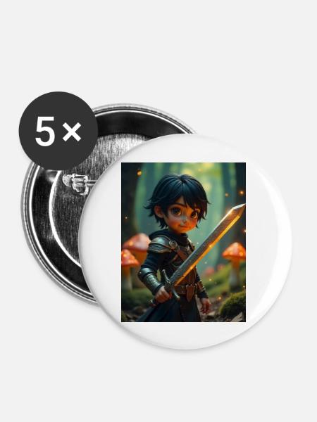 Kinderkleidung - Buttons groß 56 mm (5er Pack) - Weiß