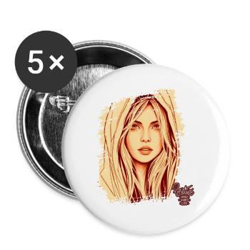 positive mind vibes life, Positive thinking - Buttons large 2.2''/56 mm (5-pack) - white - Front