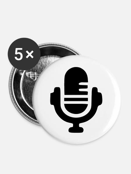 Mikro - Buttons groß 56 mm (5er Pack) - Weiß