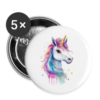 Unicorn - Buttons large 2.2''/56 mm (5-pack) - white - Front