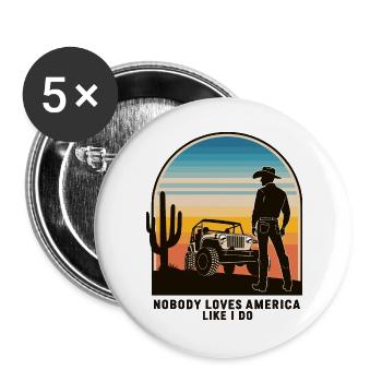 Cowboy - Buttons large 2.2''/56 mm (5-pack) - white - Front