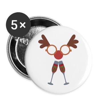 Christmas Design Gift Idea Celebration - Buttons large 2.2''/56 mm (5-pack) - white - Front