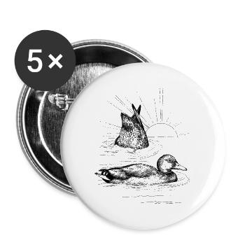 STOCKENTEN - Buttons groß 56 mm (5er Pack) - Weiß - Vorne