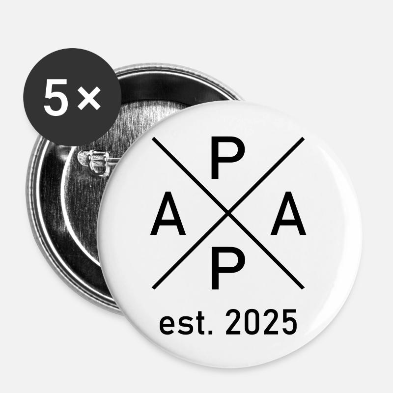 Dad 2025 - Buttons large 2.2''/56 mm (5-pack) - white