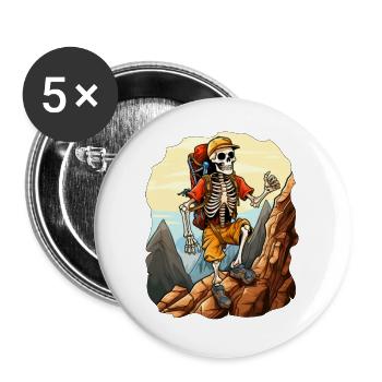 Skeletons Hiking / Mountaineer Skeleton - Buttons large 2.2''/56 mm (5-pack) - white - Front