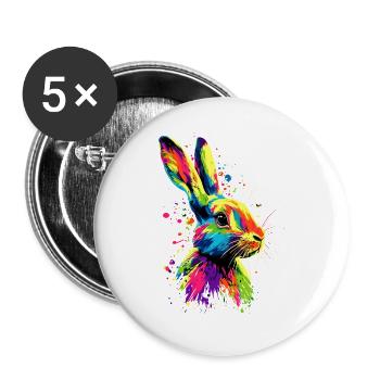 Lapin Lapin Lover Lièvre Lapin Mignons Lapins - Lot de 5 grands badges (56 mm) - blanc - Devant