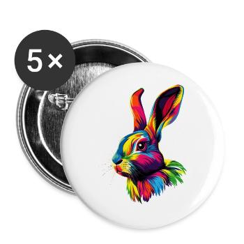 Lapin Lapin Lover Lièvre Lapin Mignons Lapins - Lot de 5 grands badges (56 mm) - blanc - Devant
