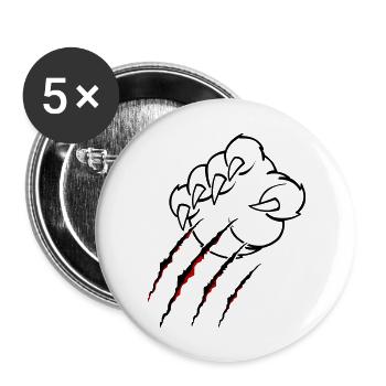animal krallen - Buttons groß 56 mm (5er Pack) - Weiß - Vorne