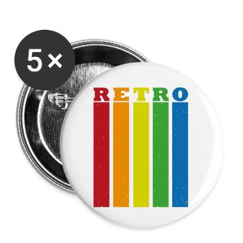Retro tower - Buttons groß 56 mm (5er Pack) - Weiß - Vorne