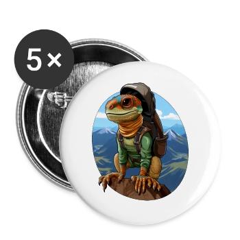 Lizards Mountaineer / Hiking Lizard - Buttons large 2.2''/56 mm (5-pack) - white - Front