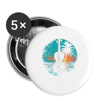 Violon Coucher de soleil - Lot de 5 grands badges (56 mm) - blanc - Devant