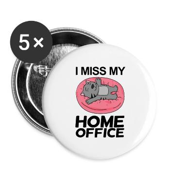 Home Office Saying Funny - Buttons large 2.2''/56 mm (5-pack) - white - Front