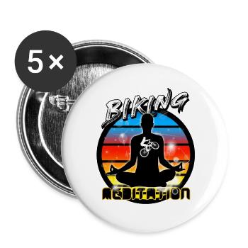 Fahrradfahrer - Buttons groß 56 mm (5er Pack) - Weiß - Vorne
