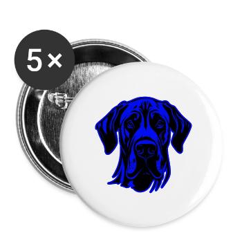 Great Dane Dog Animal Portrait - Buttons large 2.2''/56 mm (5-pack) - white - Front
