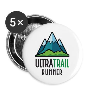 Coureur UltraTrail - Lot de 5 grands badges (56 mm) - blanc - Devant