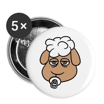 Sheep Baby Toddler Face Pacifier Child Head - Buttons large 2.2''/56 mm (5-pack) - white - Front