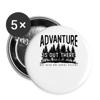 Hiking Satire True Crime Crime Serial Killer - Buttons large 2.2''/56 mm (5-pack) - white - Front