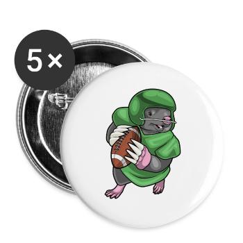 Sports de football américain des Moles - Lot de 5 grands badges (56 mm) - blanc - Devant