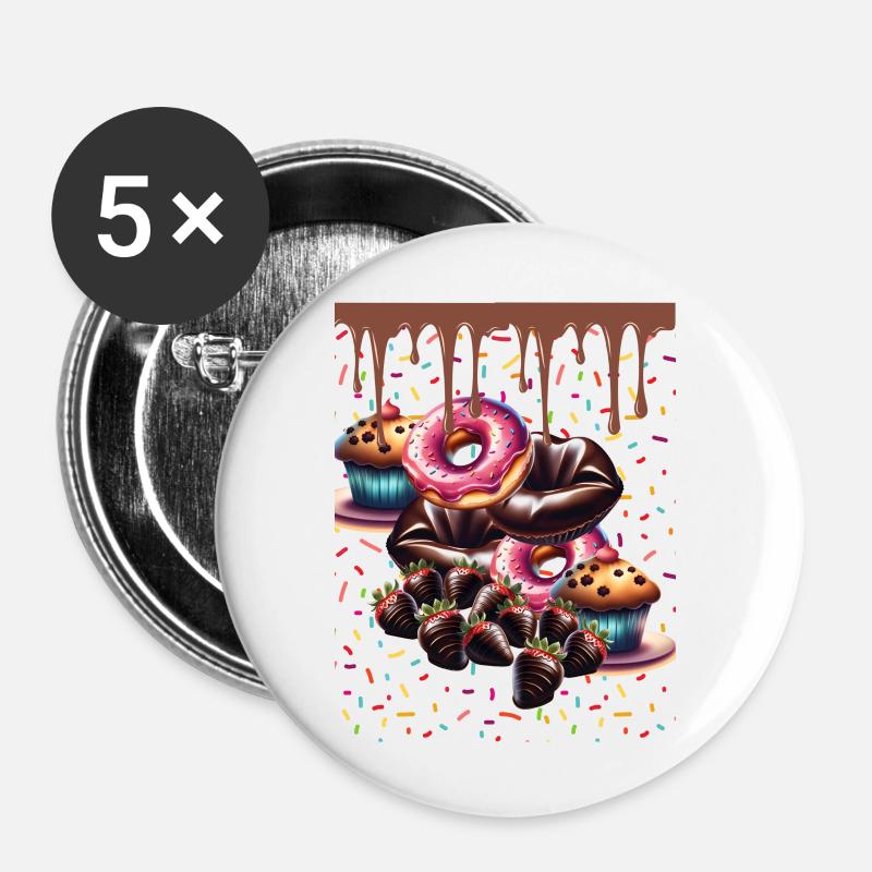 Candy Alert - Buttons large 2.2''/56 mm (5-pack) - white
