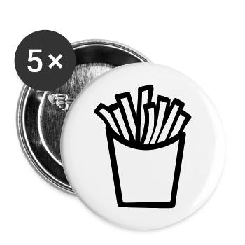 French fries - Buttons large 2.2''/56 mm (5-pack) - white - Front