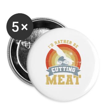 Butcher's joke - Buttons large 2.2''/56 mm (5-pack) - white - Front