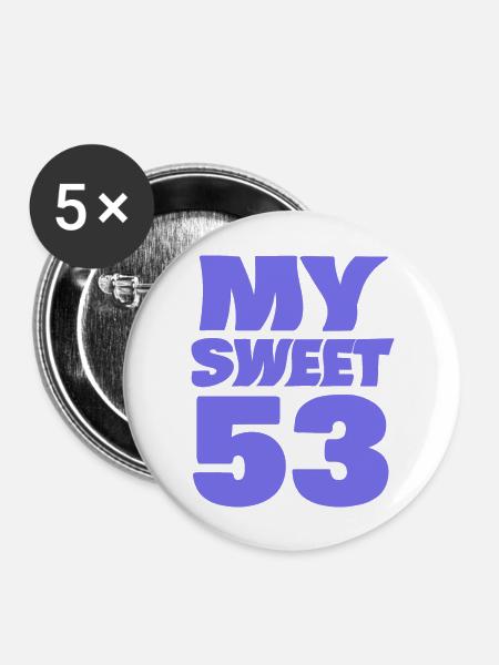Alter 53 - Buttons groß 56 mm (5er Pack) - Weiß
