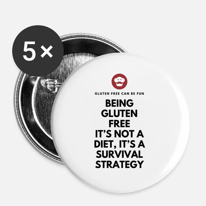 Survival Strategy Tee - Buttons large 2.2''/56 mm (5-pack) - white