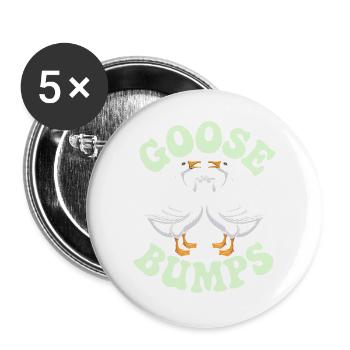 Goose Duo Heart Emblem - Buttons large 2.2''/56 mm (5-pack) - white - Front