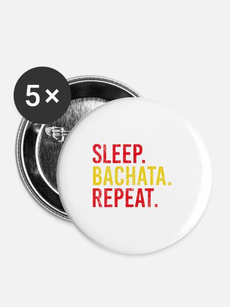 Eat Sleep Bachata Repeat Sensual Dance - Buttons groß 56 mm (5er Pack) - Weiß