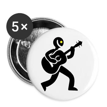 Musicien Guitariste - Lot de 5 grands badges (56 mm) - blanc - Devant