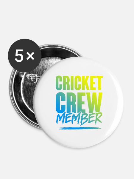 Cricket Crew - Buttons groß 56 mm (5er Pack) - Weiß