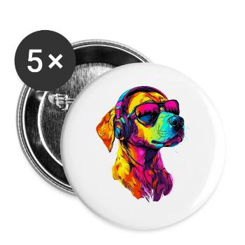Rhodesian Ridgeback Hunting Dog Dogs Pride Ridgeback - Buttons large 2.2''/56 mm (5-pack) - white - Front