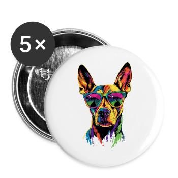 Rhodesian Ridgeback Hunting Dog Dogs Pride Ridgeback - Buttons large 2.2''/56 mm (5-pack) - white - Front