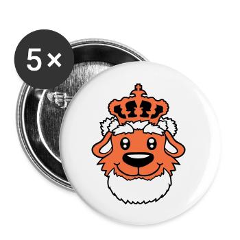 Chien Couronne Roi Prince Lord Souverain Majesté - Lot de 5 grands badges (56 mm) - blanc - Devant